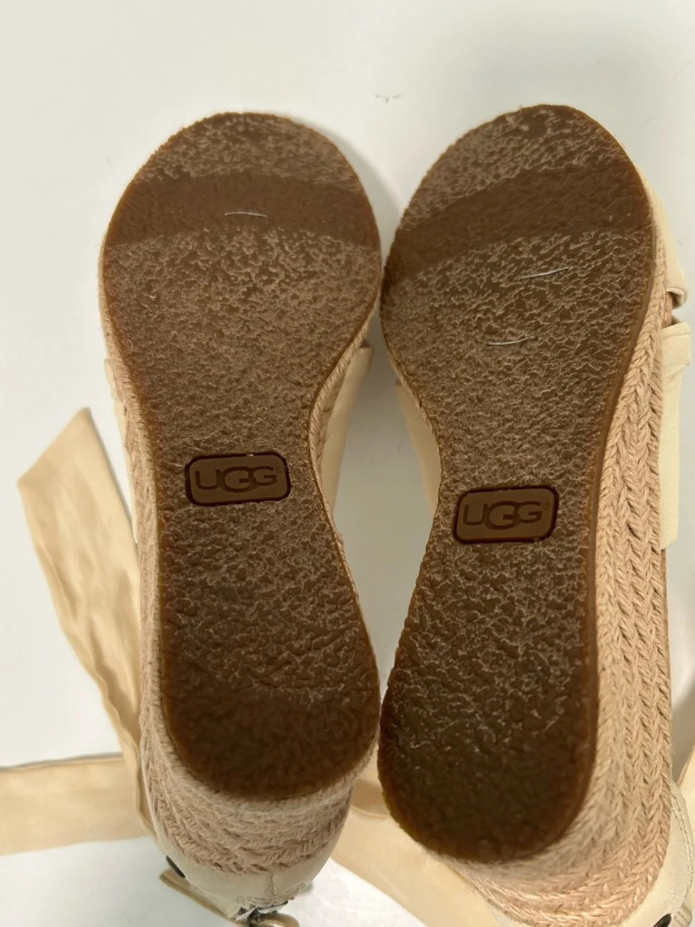 UGG Cream Espadrille Wedge Sandals